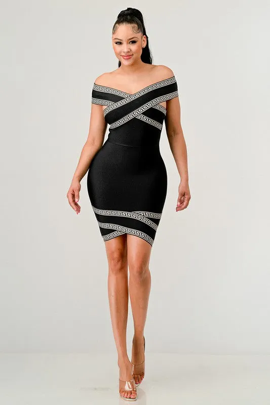 Naya Off Shoulder Bandage Mini Dress