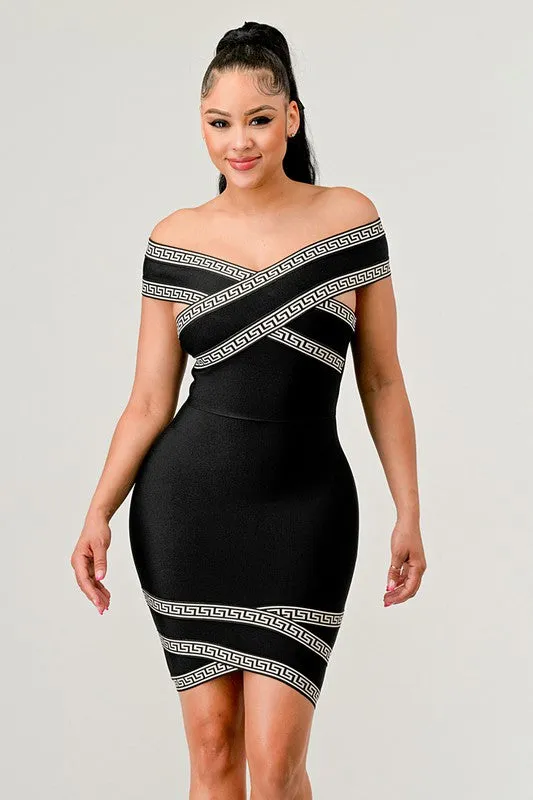 Naya Off Shoulder Bandage Mini Dress