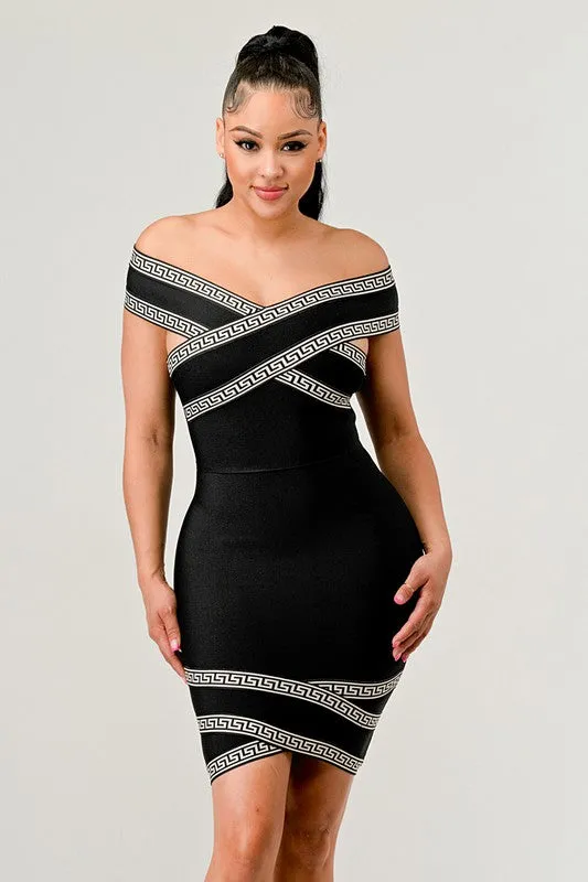 Naya Off Shoulder Bandage Mini Dress