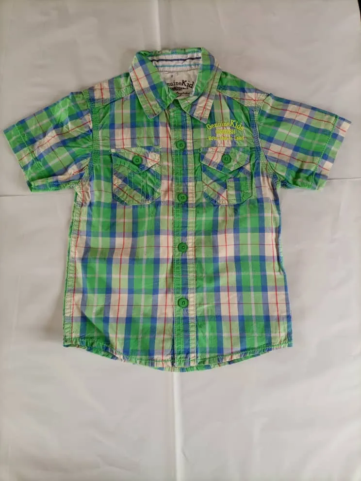 OSH KOSH Boy's Casual Check Shirt - Green