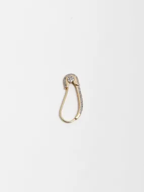 Pave Diamond Safety Pin Earring