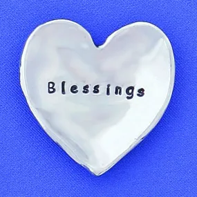 Pewter Heart Shaped Trinket Dish Blessings - small