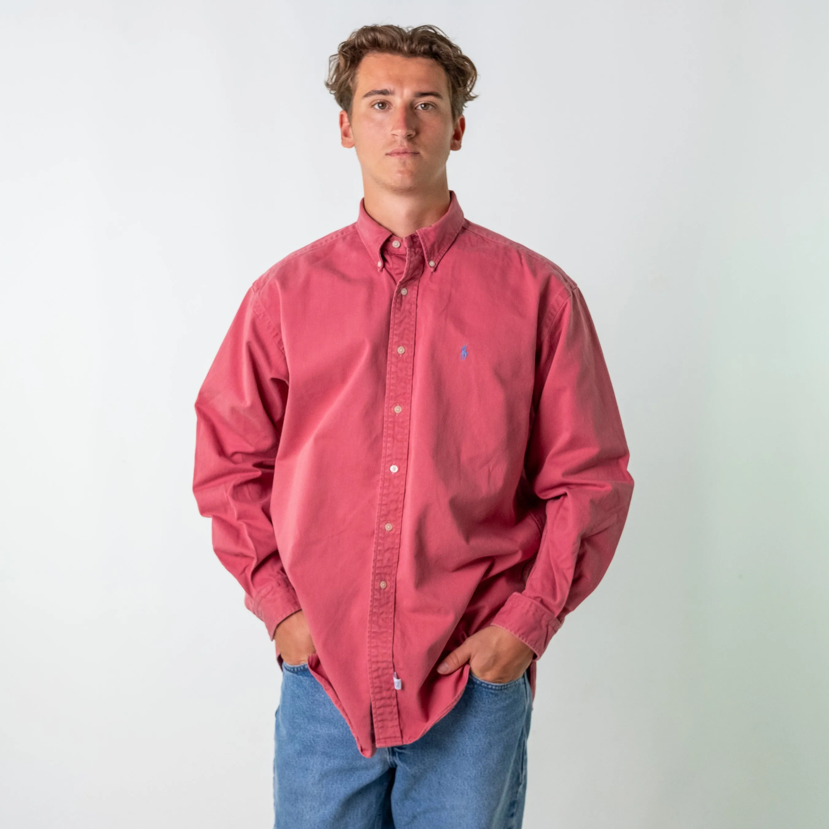 Pink 90s Polo Ralph Lauren Longsleeve Casual Shirt (L)