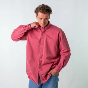 Pink 90s Polo Ralph Lauren Longsleeve Casual Shirt (L)