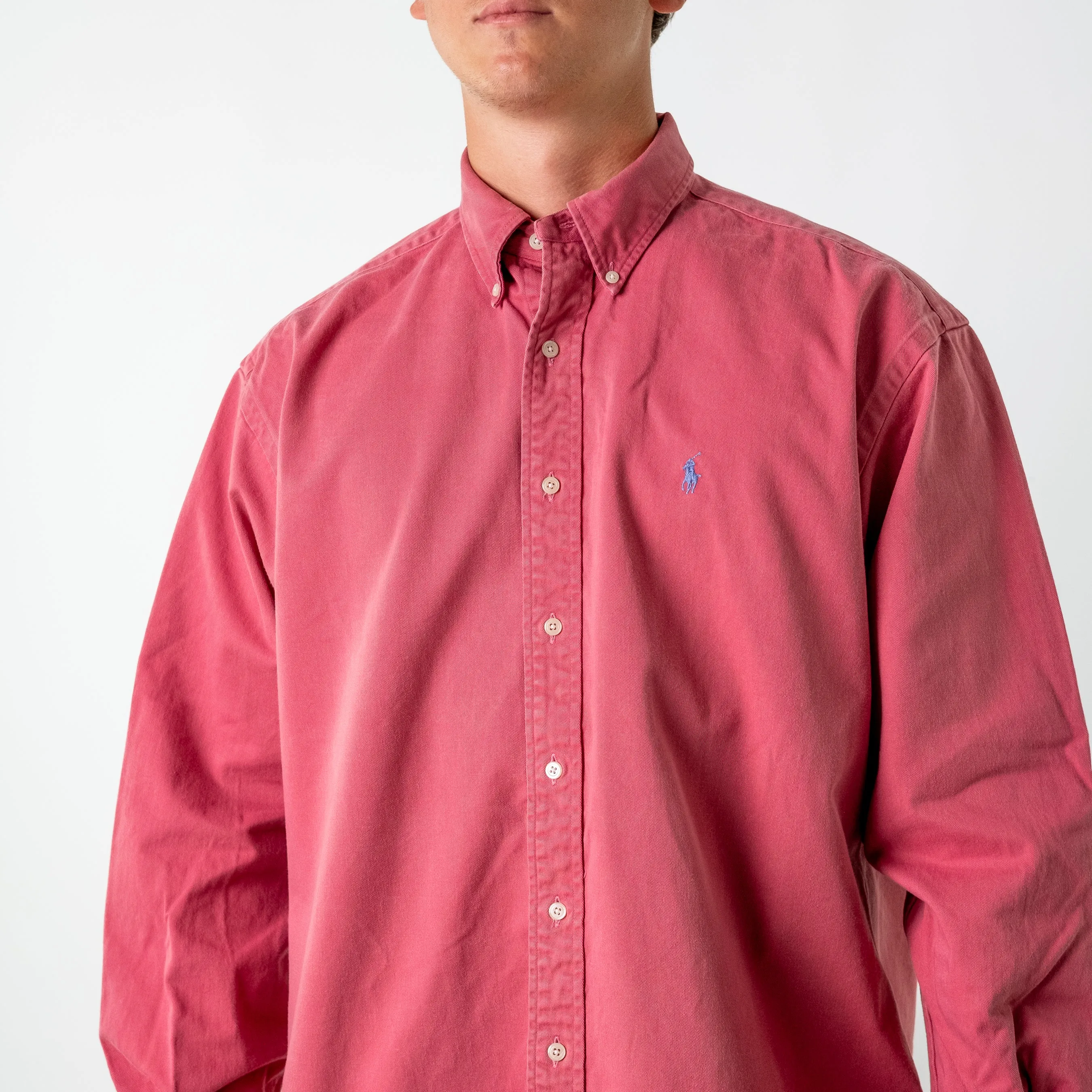 Pink 90s Polo Ralph Lauren Longsleeve Casual Shirt (L)