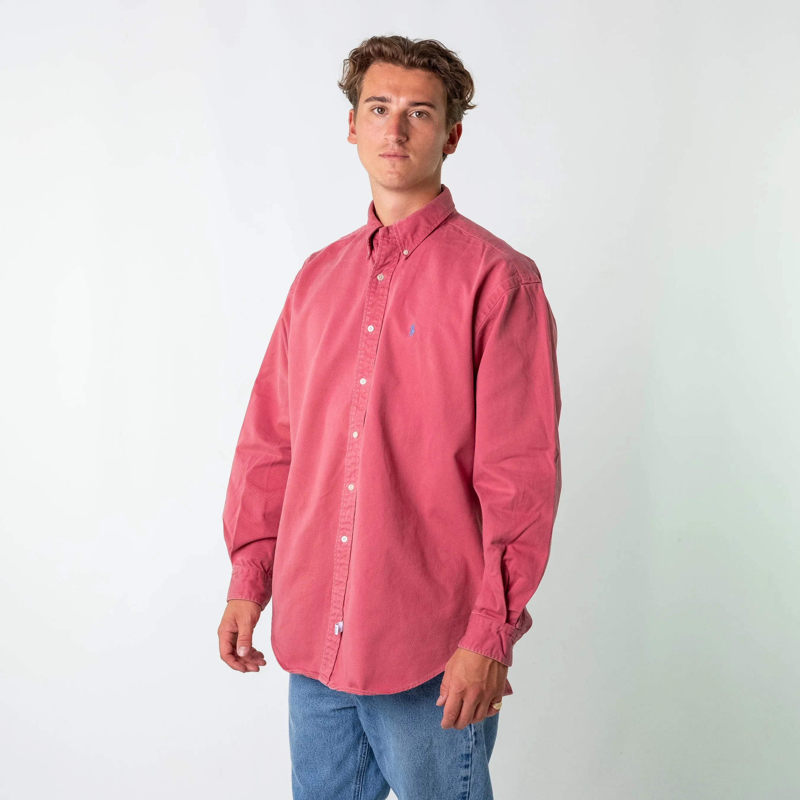 Pink 90s Polo Ralph Lauren Longsleeve Casual Shirt (L)