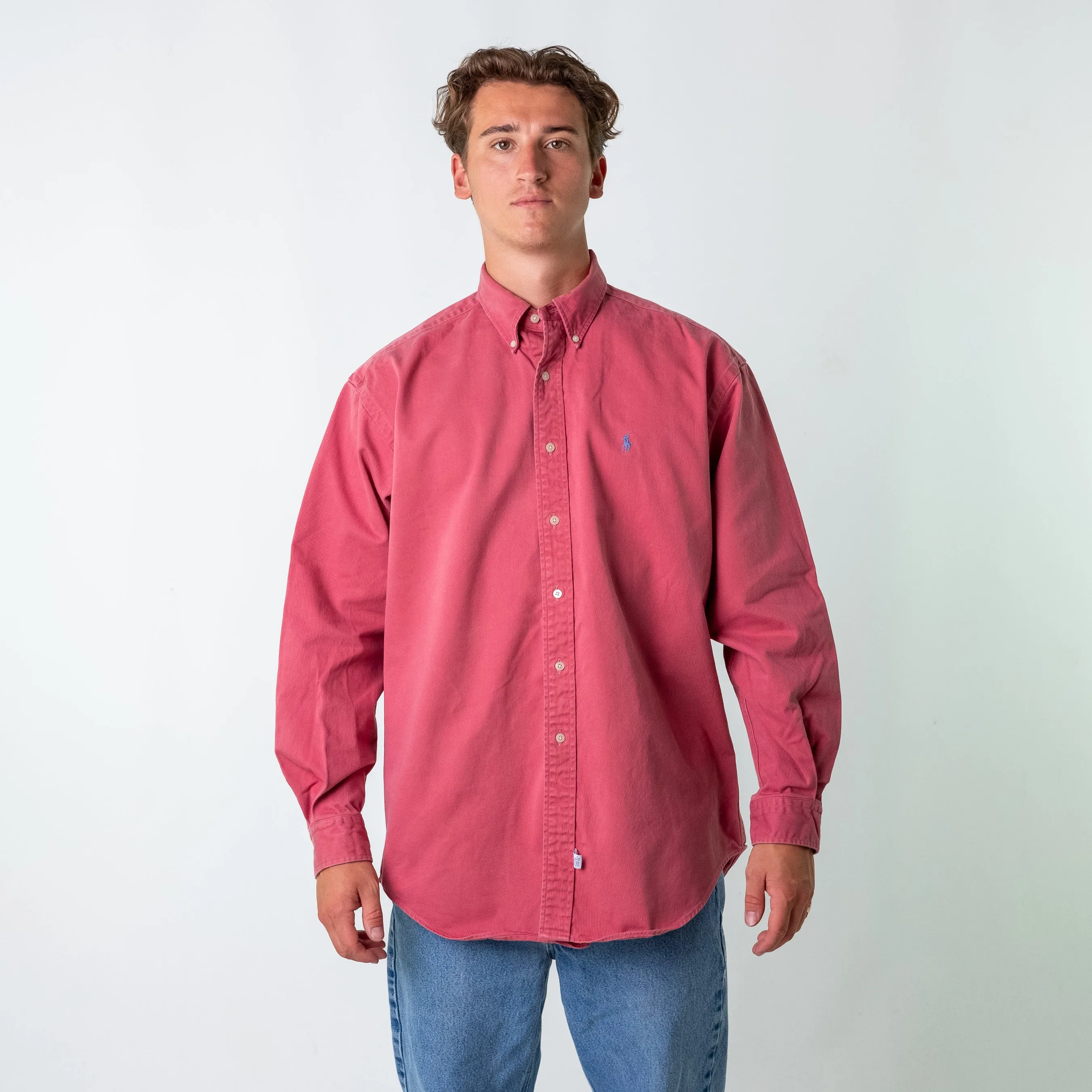 Pink 90s Polo Ralph Lauren Longsleeve Casual Shirt (L)