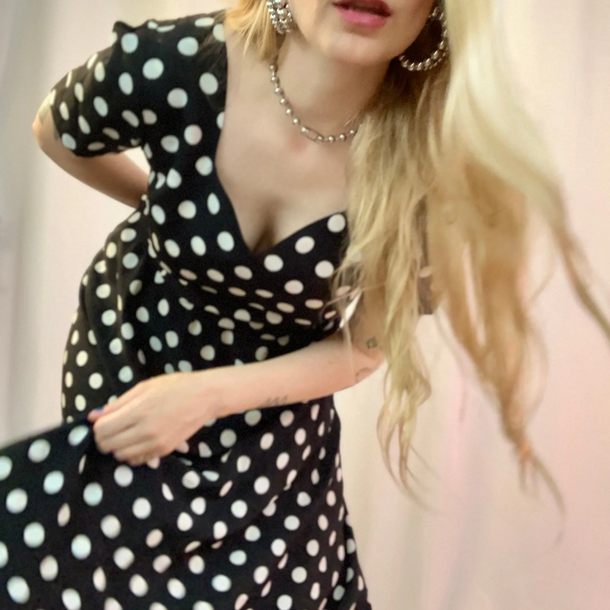 Polka dot sweetheart dress