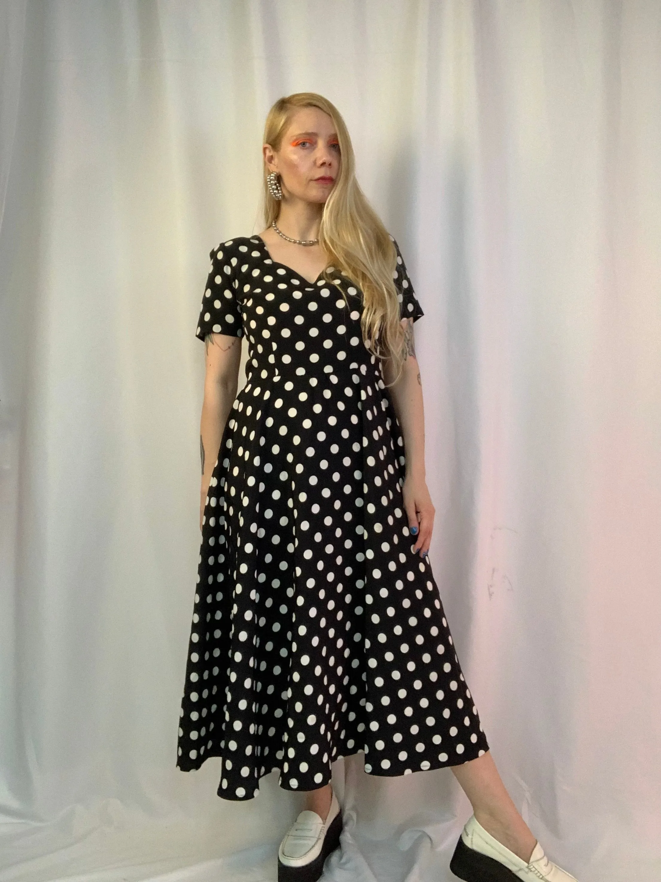 Polka dot sweetheart dress