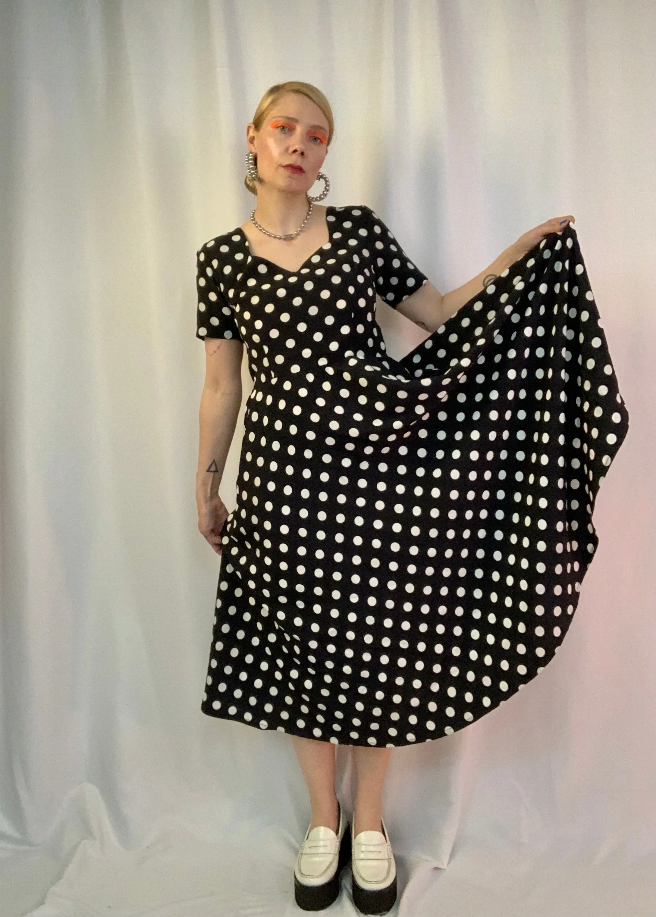 Polka dot sweetheart dress