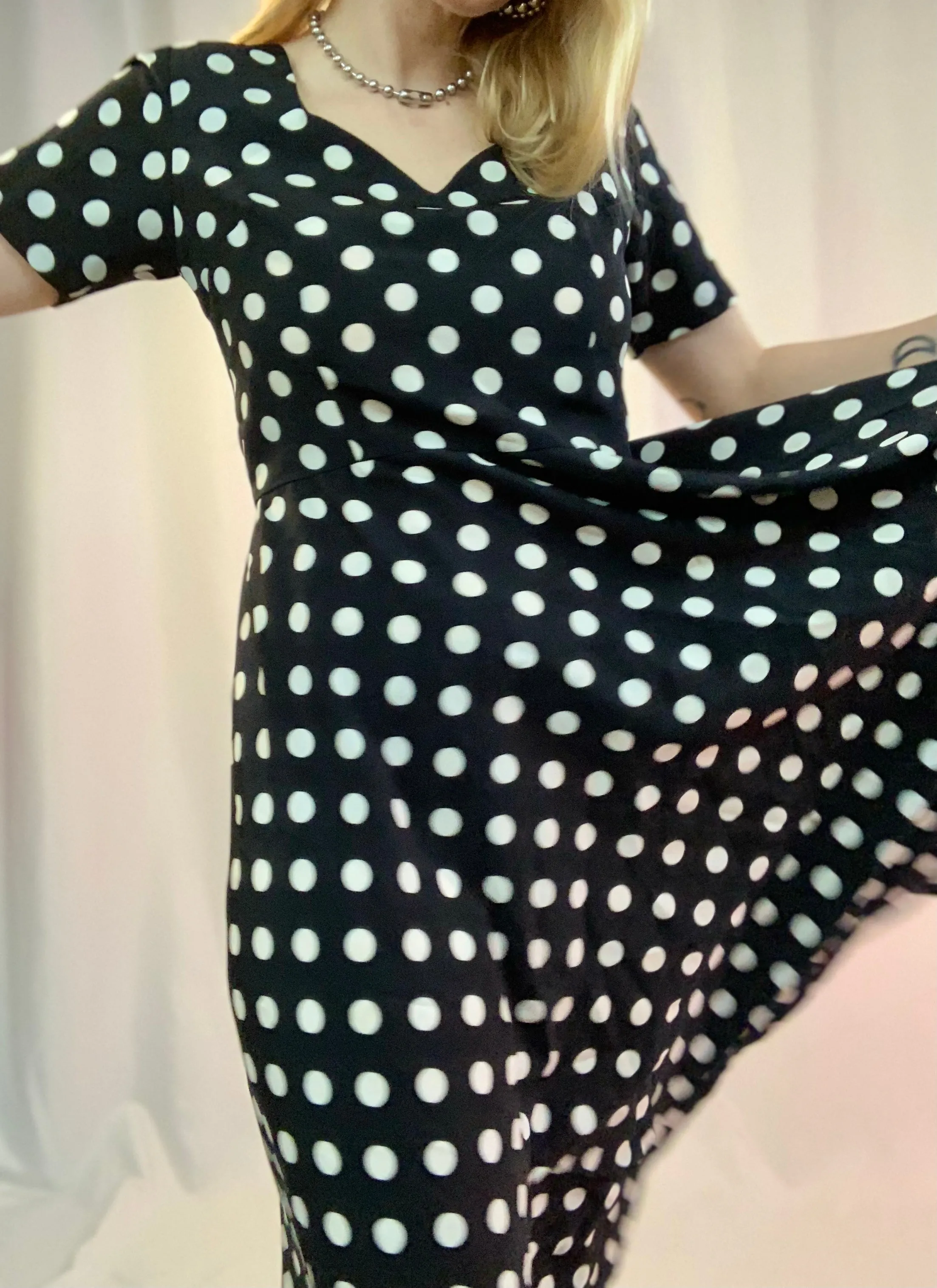 Polka dot sweetheart dress