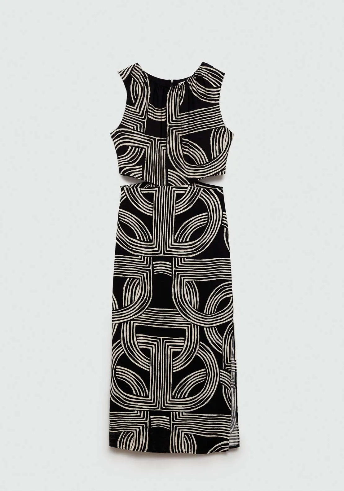 Printed dress with openings