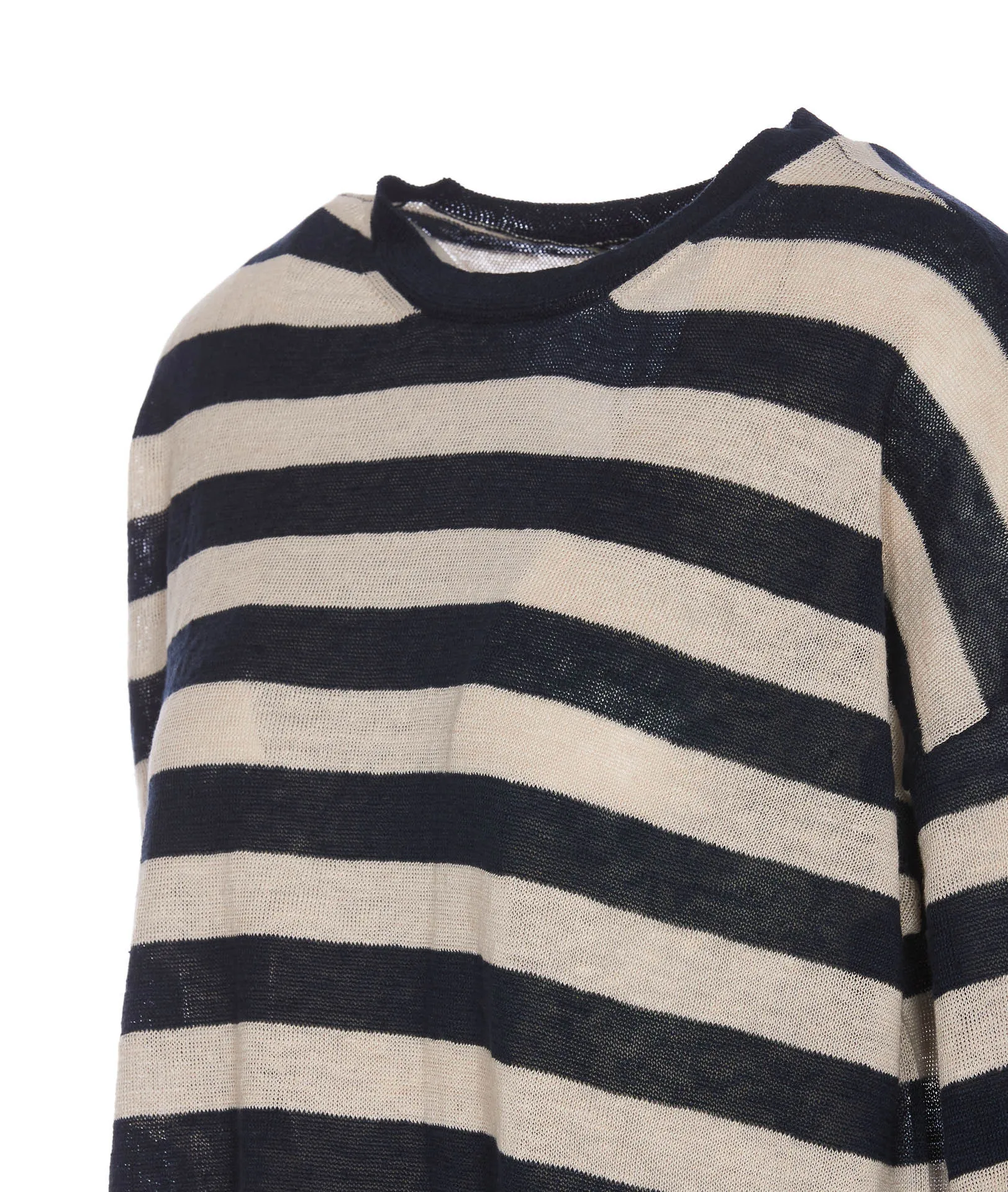 S Max Mara  |Crew Neck Stripes Casual Style Street Style Long Sleeves