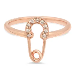 Safety Pin Diamond Ring