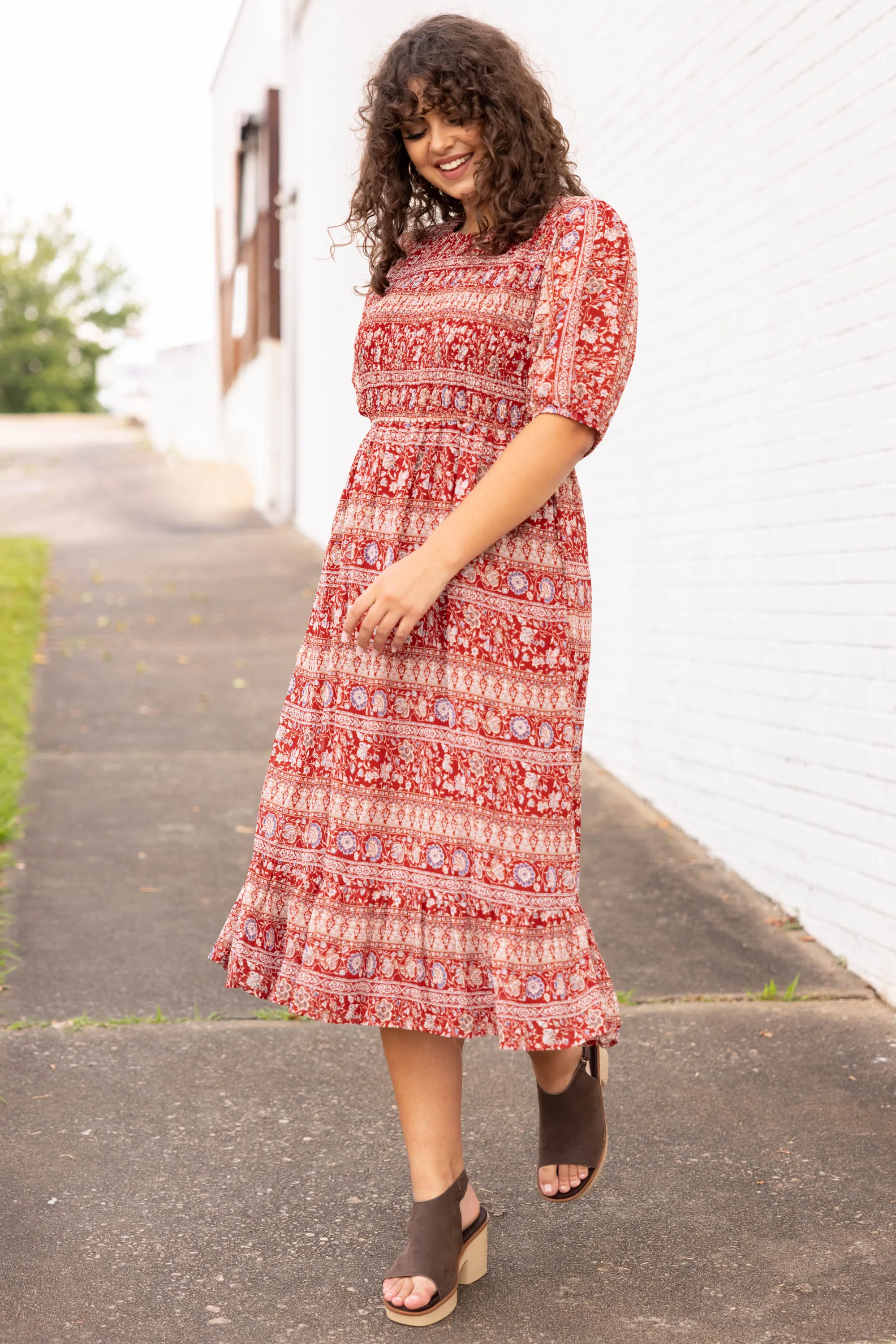 Seasonal Spirit Dress, Brick