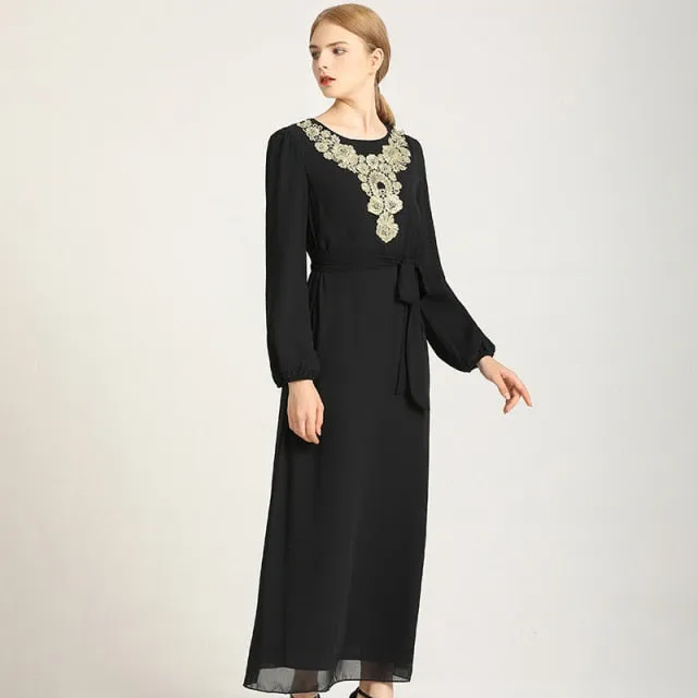 Simple Style Ramadan Robes Muslim Fashion Thin Long Dress