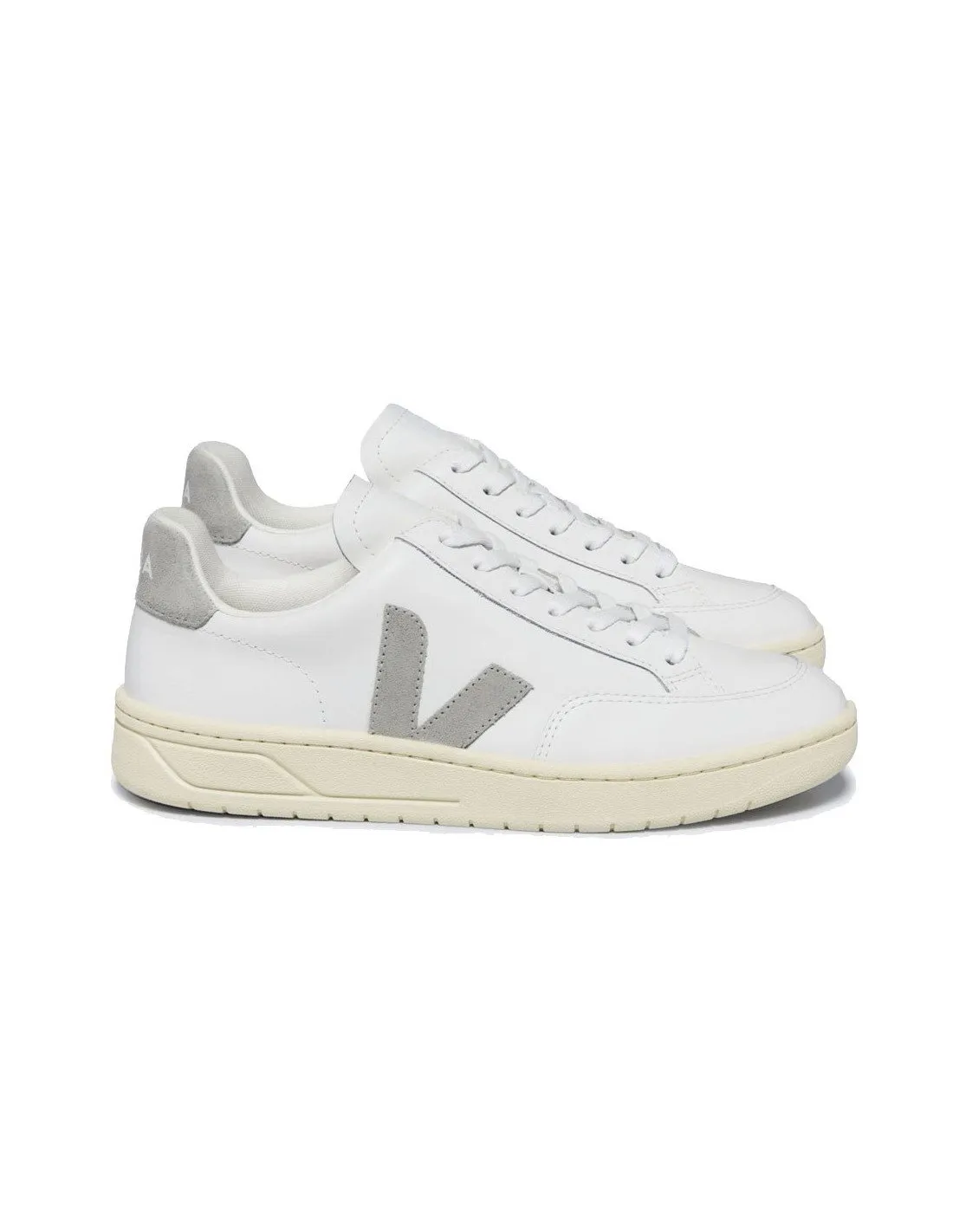 Sneakers Veja donna XD02034 V12 Leather bianca e grigia