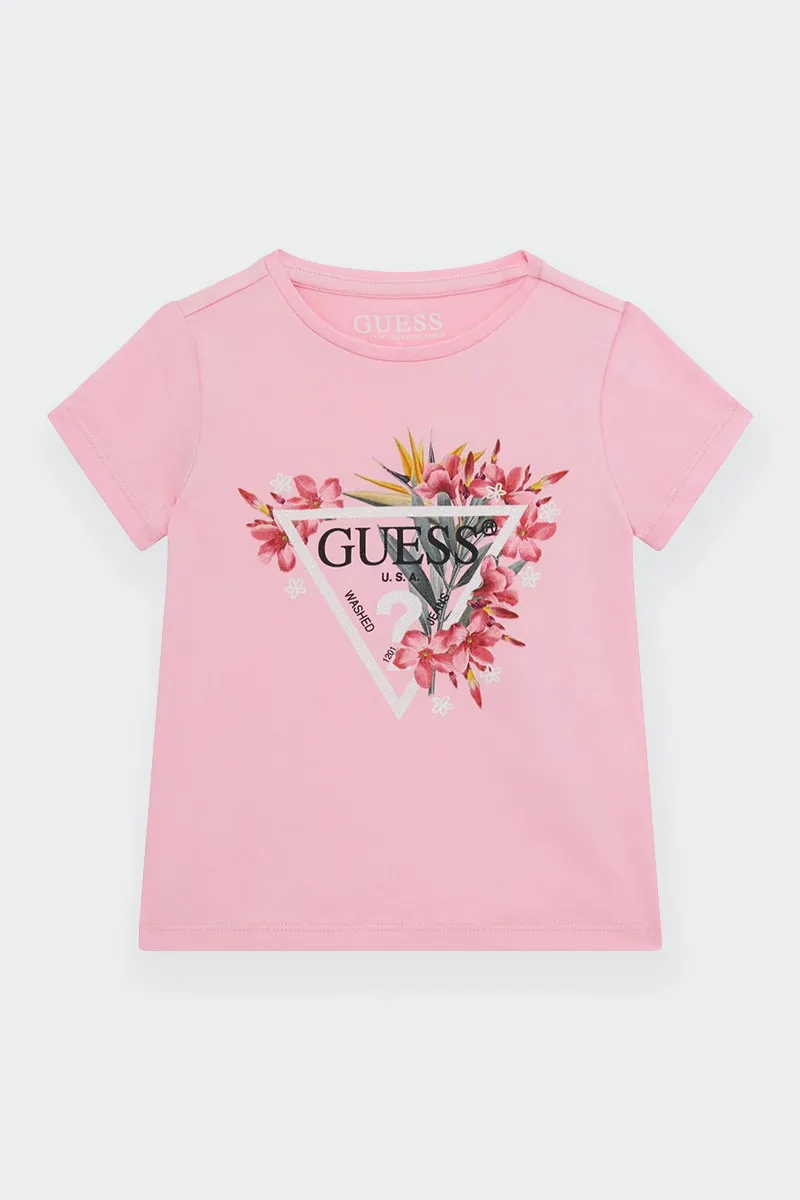 T-SHIRT MANICA CORTA LOGO FLOWER ROSA