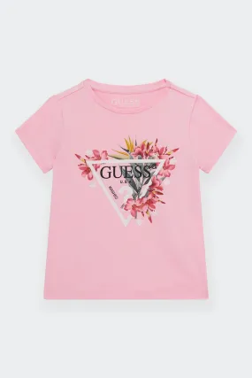 T-SHIRT MANICA CORTA LOGO FLOWER ROSA