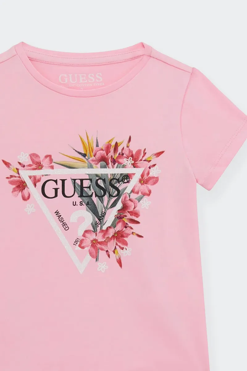 T-SHIRT MANICA CORTA LOGO FLOWER ROSA