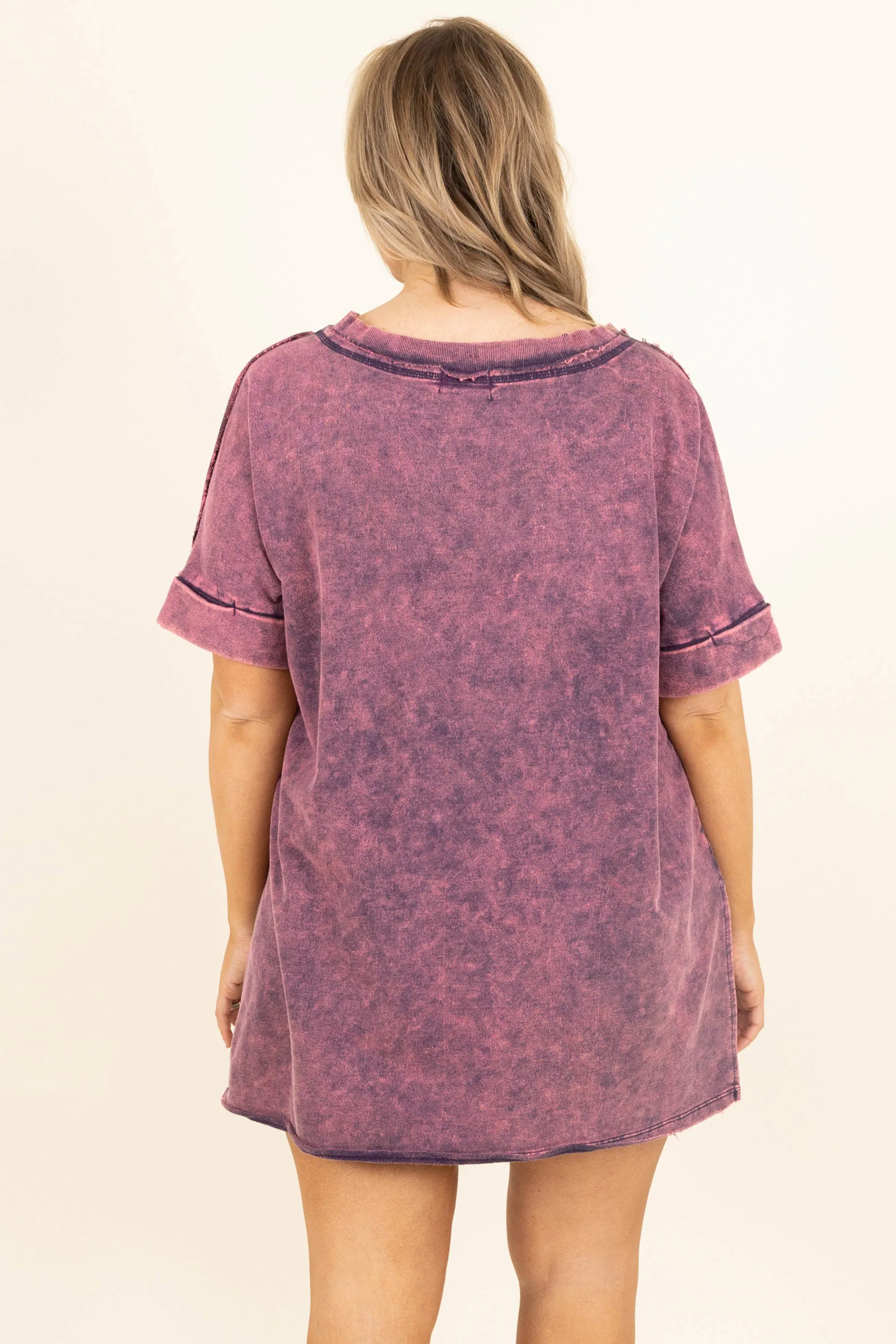 Taking A Dip Top, Magenta Mineral Wash