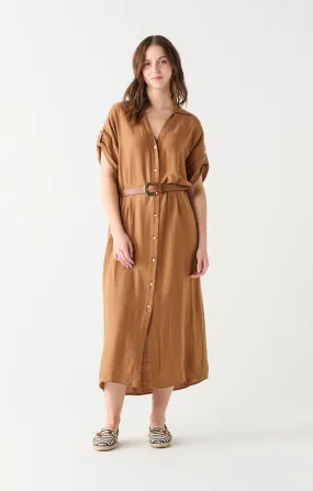 Terra Belted Midi Shirt Dress