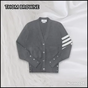 THOM BROWNE  |Stripes Casual Style Street Style Long Sleeves Plain