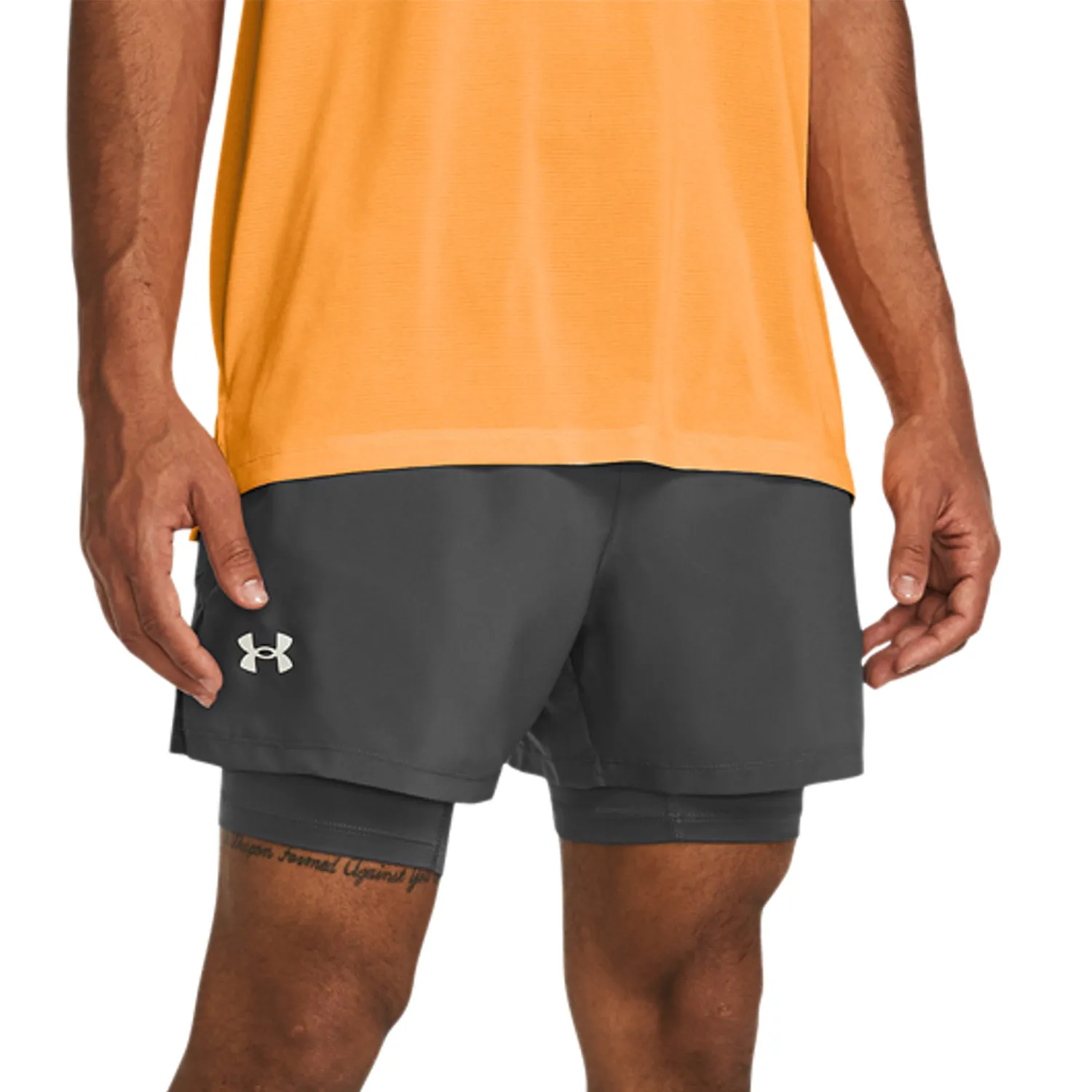 Under Armour Launch 5in 2 in 1 Pantaloncini  Castlerock/Reflective