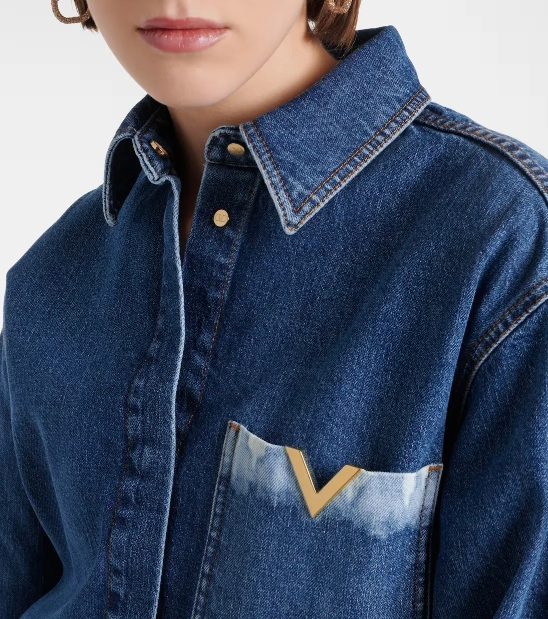 VALENTINO  |Casual Style Denim Blended Fabrics Street Style Long Sleeves