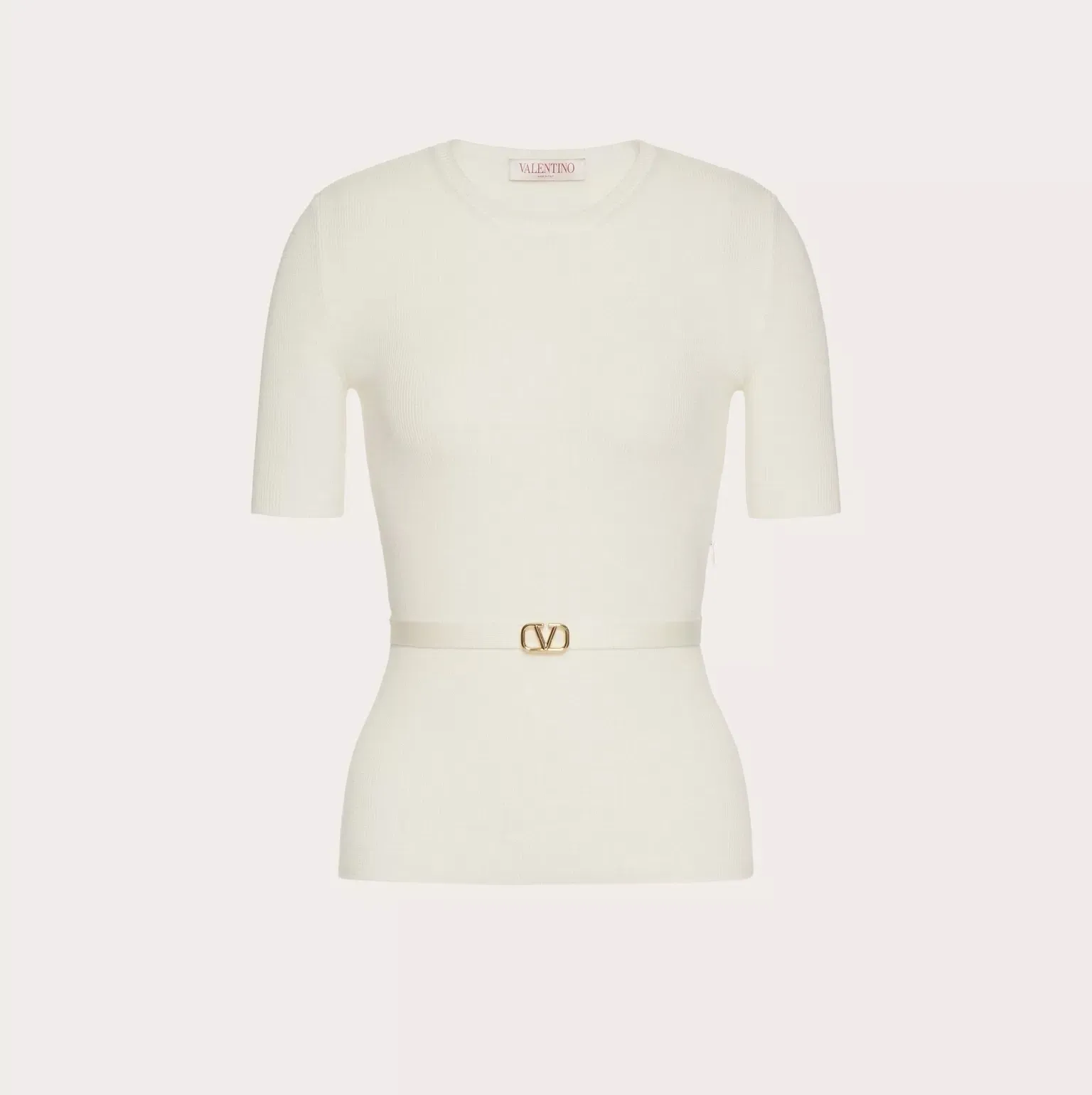 VALENTINO  |Crew Neck Casual Style Wool Short Sleeves Party Style