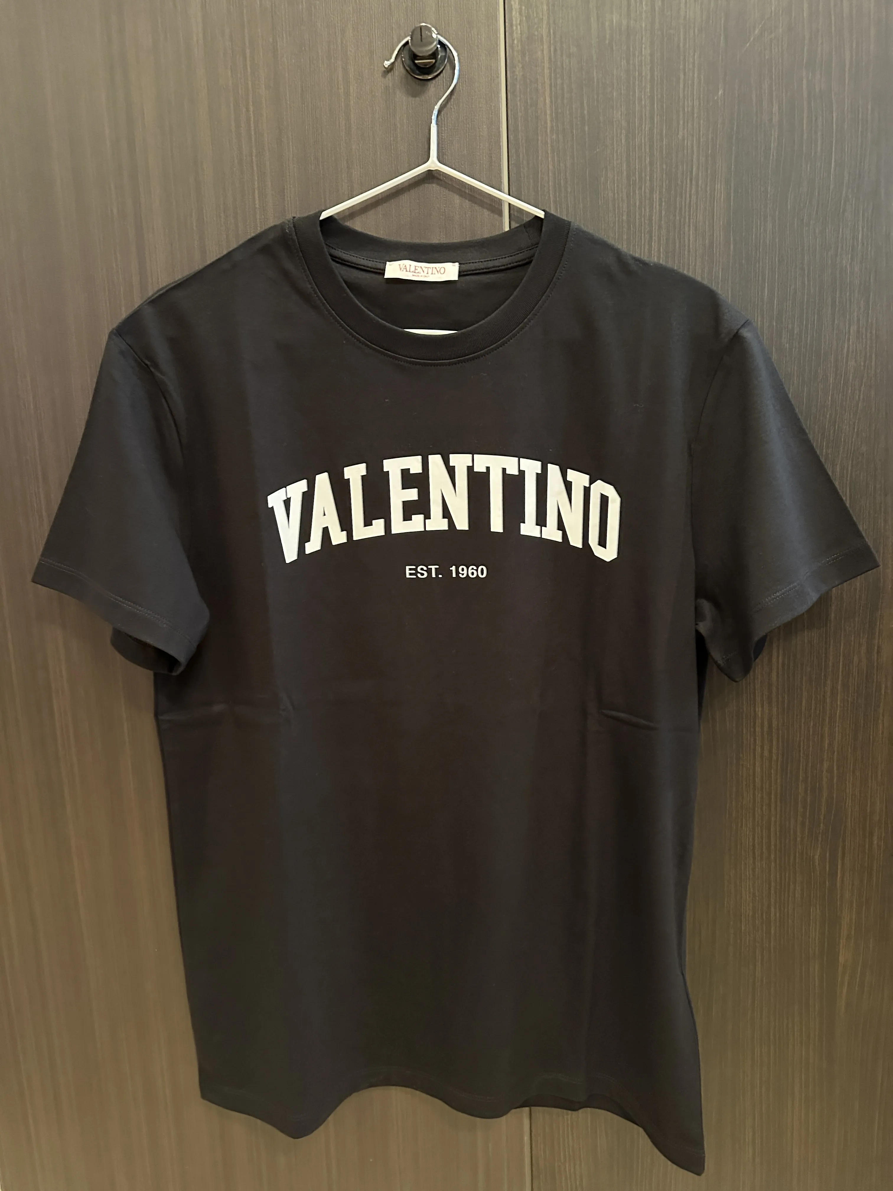 VALENTINO  |Crew Neck Plain Cotton Short Sleeves Logo Luxury