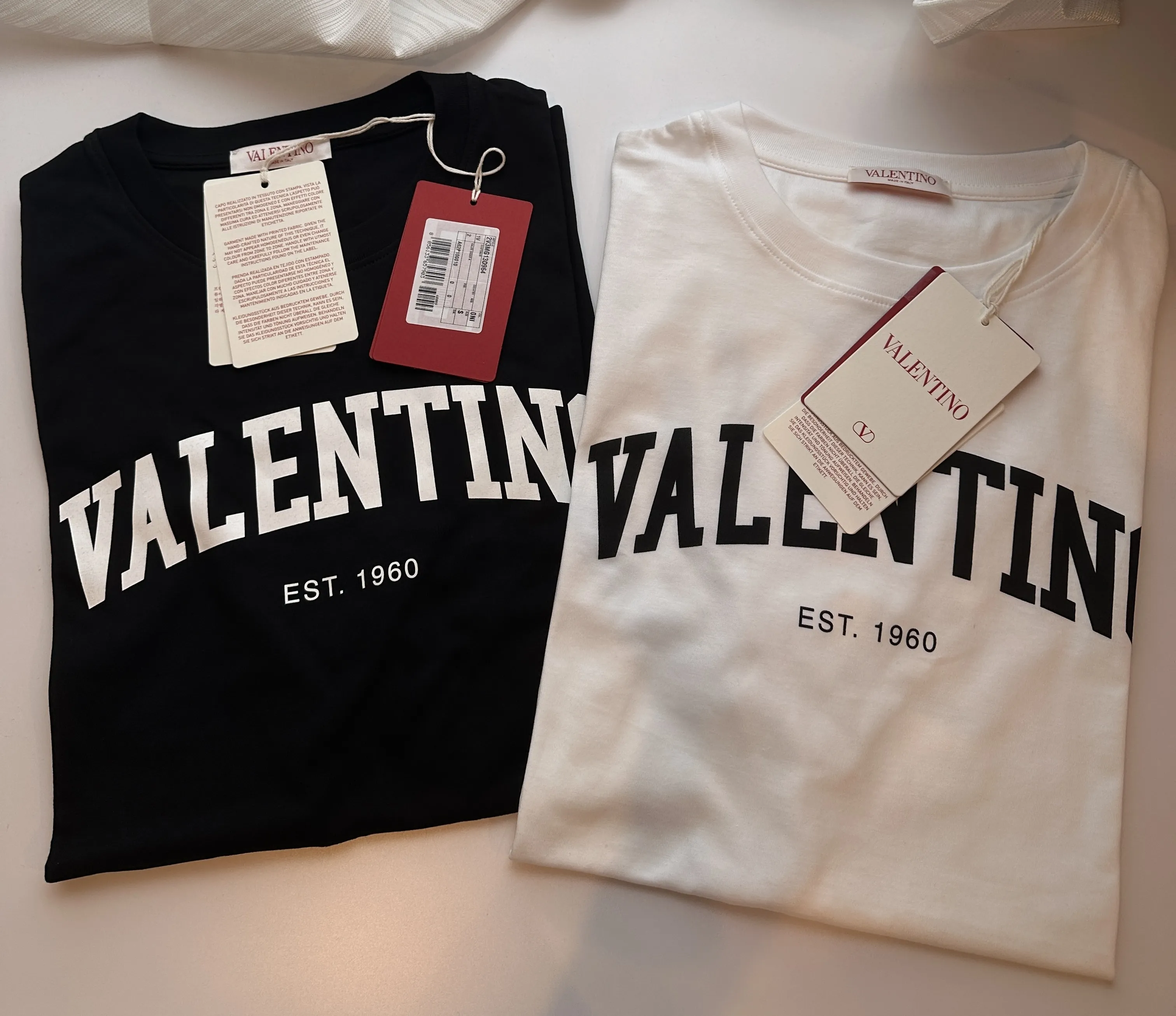 VALENTINO  |Crew Neck Plain Cotton Short Sleeves Logo Luxury