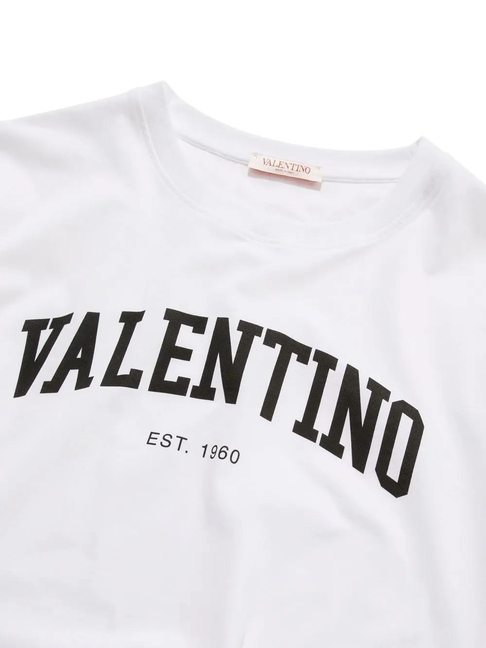 VALENTINO  |Crew Neck Plain Cotton Short Sleeves Logo Luxury