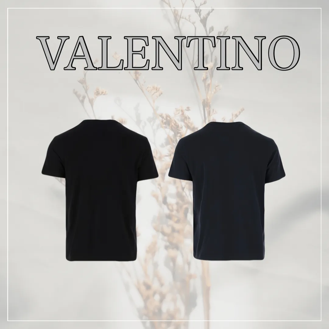 VALENTINO  |Plain Cotton Logo Luxury T-Shirts