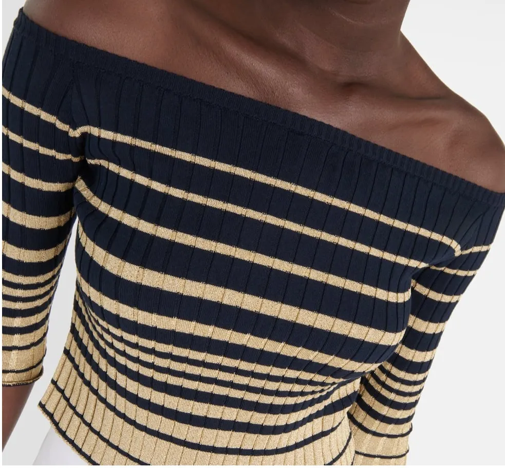 VALENTINO  |Stripes Casual Style Cropped Cotton Party Style Office Style