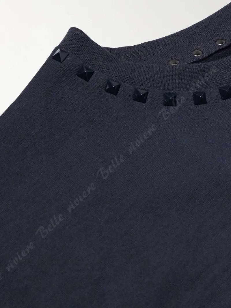 VALENTINO  |Studded Plain Cotton Short Sleeves Luxury T-Shirts