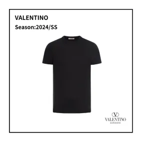 VALENTINO  |Unisex U-Neck Plain Cotton Short Sleeves Oversized Luxury