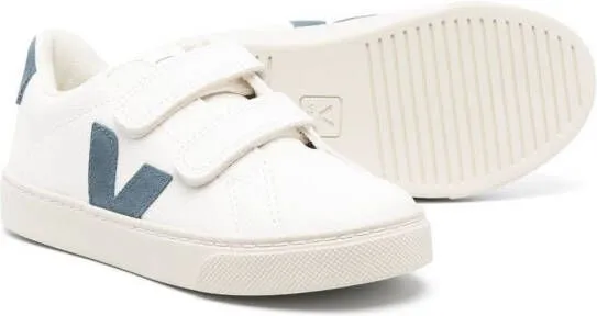 VEJA Kids Esplar leather touch-strap sneakers White