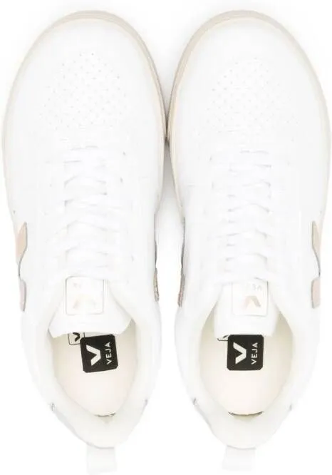 VEJA Kids logo-patch low-top leather sneakers White