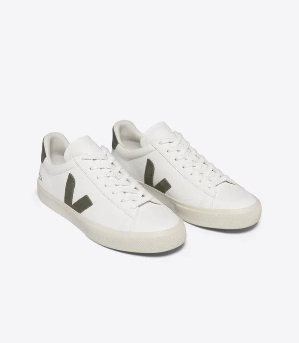 Veja Mens Campo ChromeFree Leather Sneakers - White/Kaki