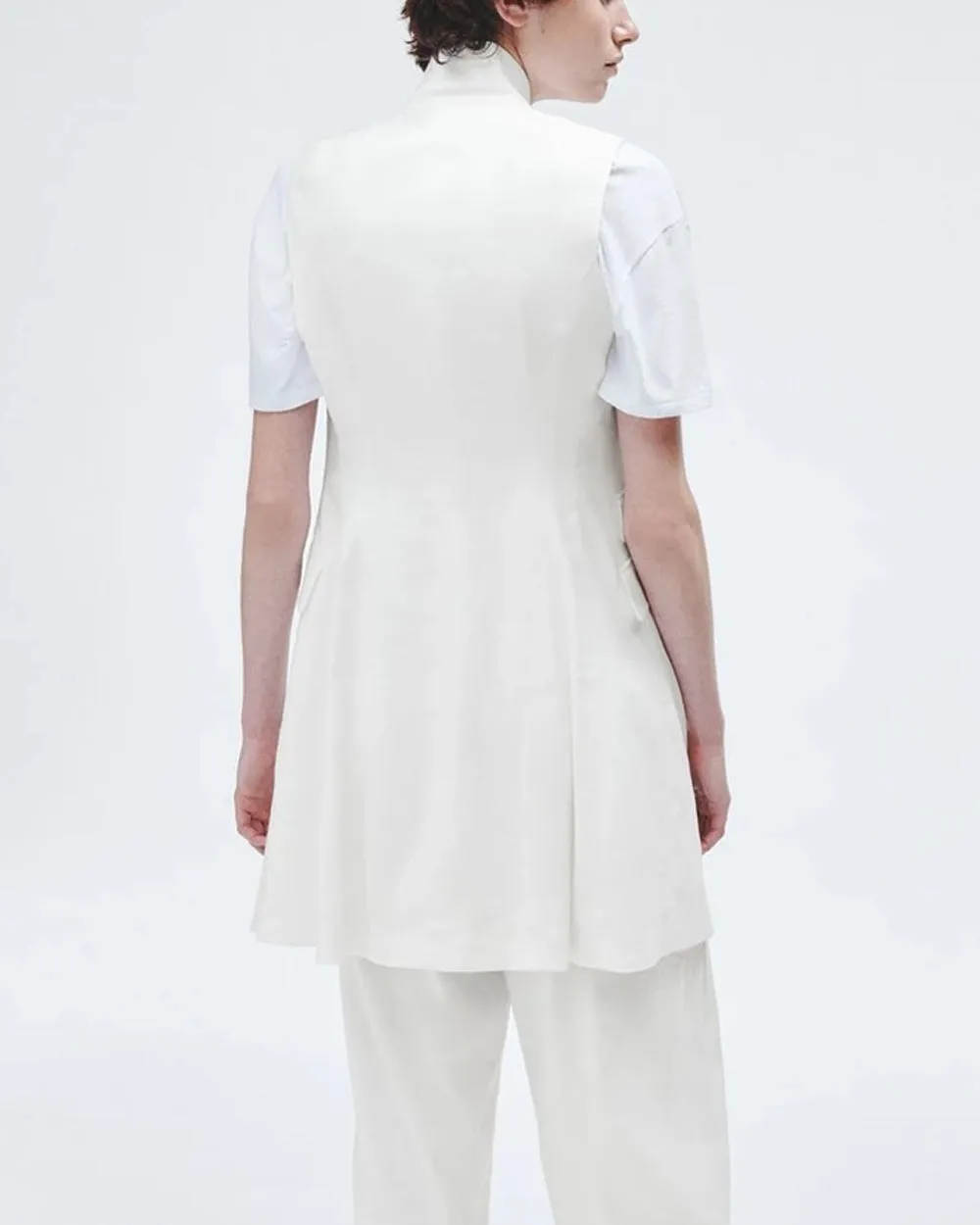 White Linen Slade Vest Dress