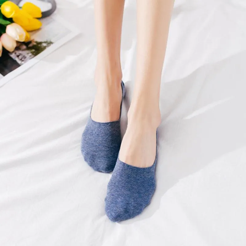 Women Socks Solid Color Fashion Wild Shallow Mouth Felmen