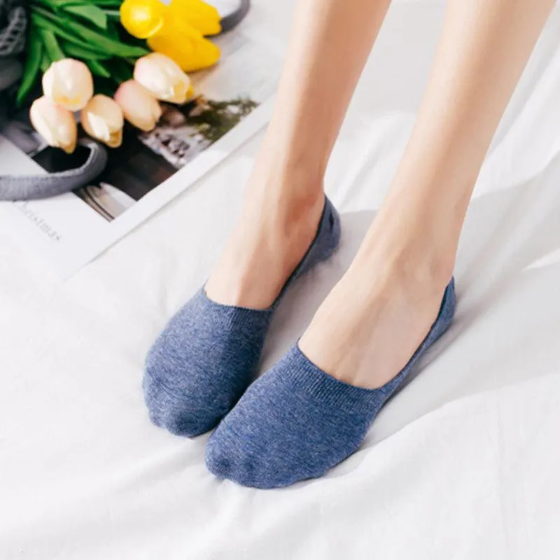 Women Socks Solid Color Fashion Wild Shallow Mouth Felmen