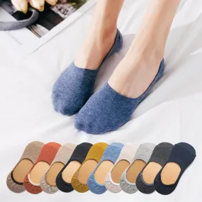 Women Socks Solid Color Fashion Wild Shallow Mouth Felmen