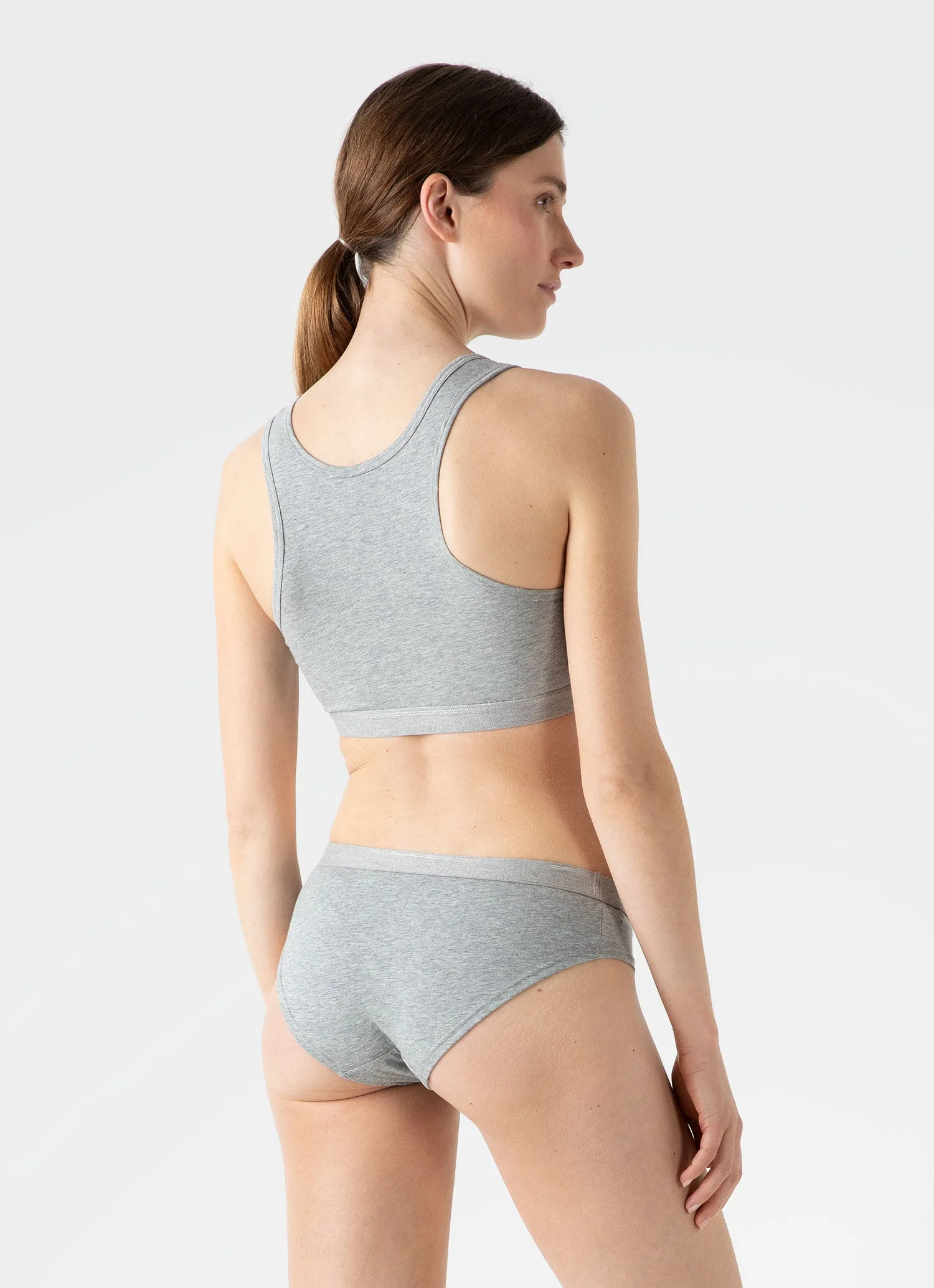 Women's Crop Top in Grey Melange