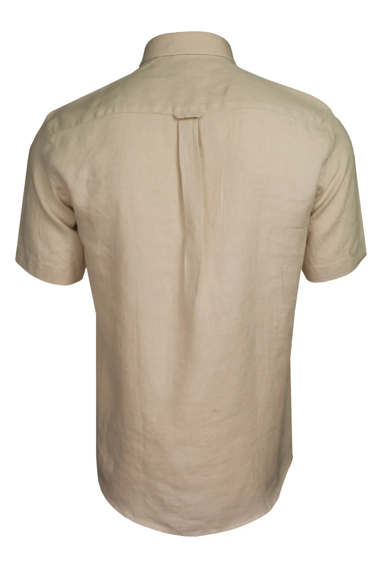 Xact Men's Short-Sleeved Linen Shirt - 100% Pure Linen, Regular Fit