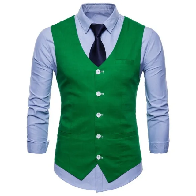 Xituodai Mens Slim Fit Single Breasted Suit Vest 2022 Brand New Formal Dress Business Wedding Vest Waistcoat Men Solid Color Gil