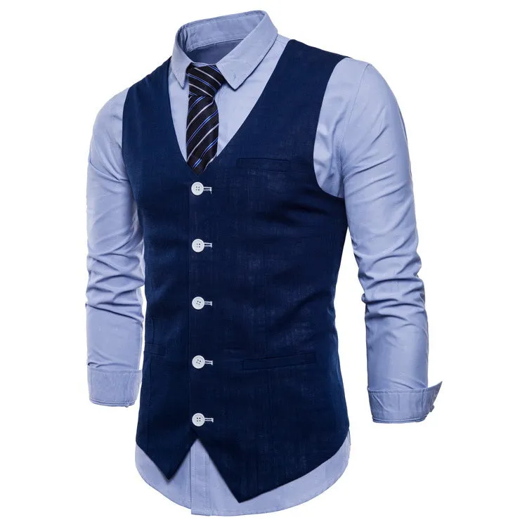 Xituodai Mens Slim Fit Single Breasted Suit Vest 2022 Brand New Formal Dress Business Wedding Vest Waistcoat Men Solid Color Gil