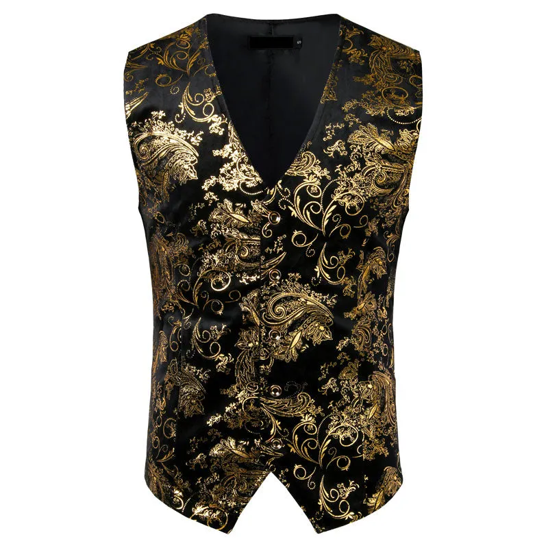 Xituodai Paisley Flower Steampunk Suit Vest Men 2022 Classic V Neck Slim Fit Single Breasted Flannel Waistcoat Mens Marriage Gil