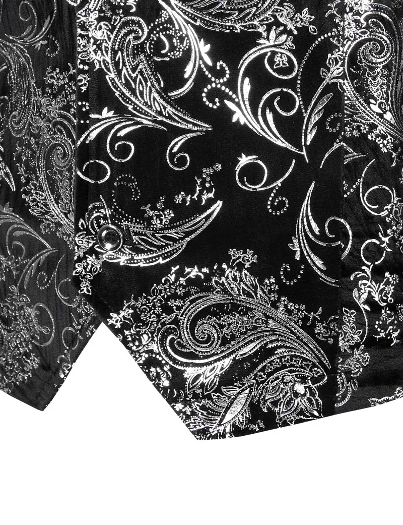 Xituodai Paisley Flower Steampunk Suit Vest Men 2022 Classic V Neck Slim Fit Single Breasted Flannel Waistcoat Mens Marriage Gil